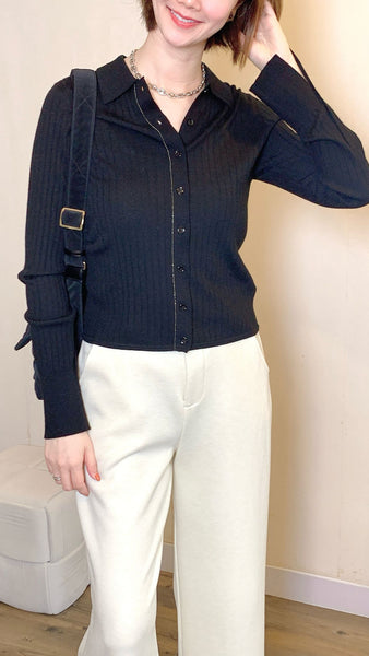 Merino wool black soft and cozy slim fit shirt