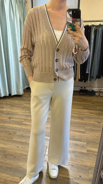 Classic khaki knitted cardigan