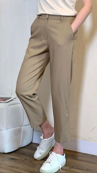 Khaki ankle silhouette ankle work pants