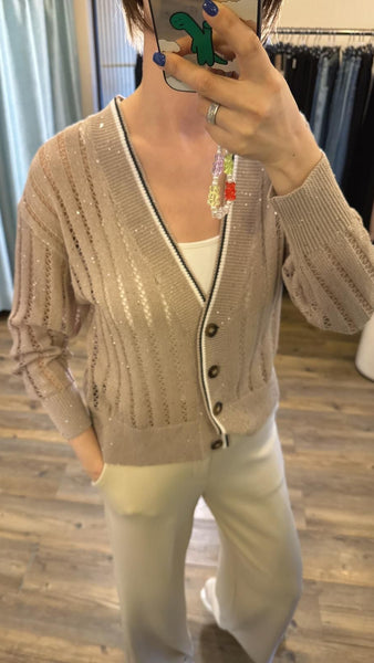 Classic khaki knitted cardigan