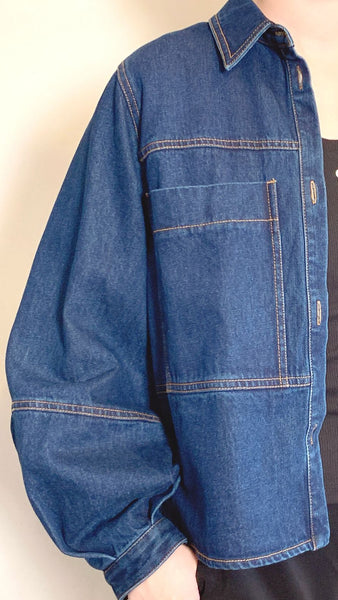 Trending front pocket blue denim jacket