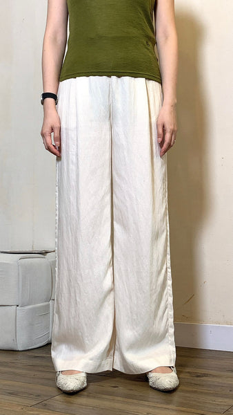 Trending linen light khaki straight leg pants