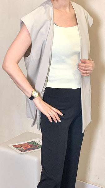 Ivory grey trending relaxed fit vest