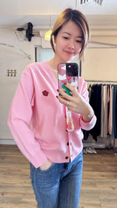 Pink wool cardigan