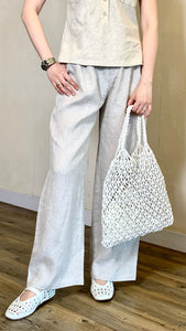 Trending linen straight leg pants