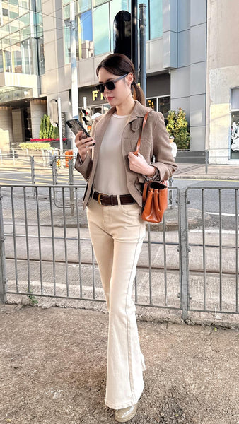 Chestnut brown tailored wool jacket