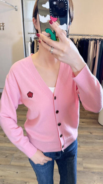 Pink wool cardigan