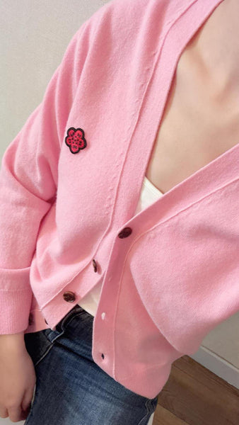 Pink wool cardigan