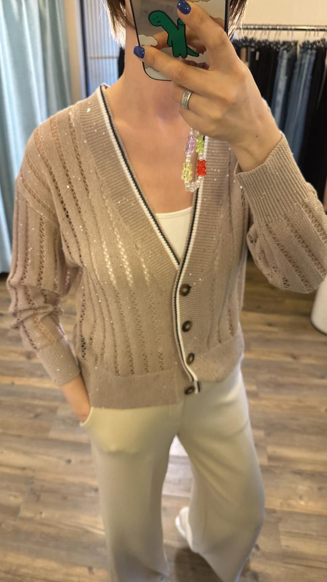 Classic khaki knitted cardigan – Amuse