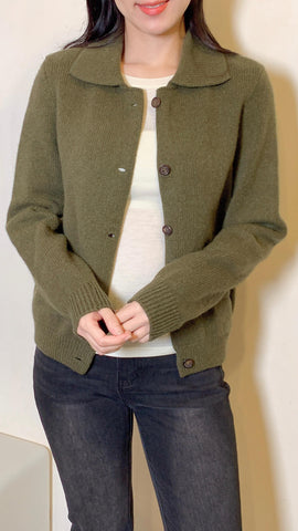 Olive green wool blouson jacket