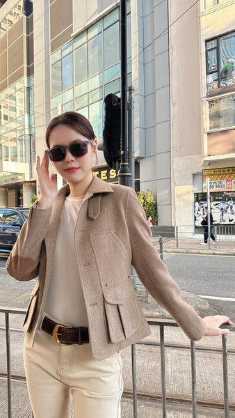 Chestnut brown tailored wool jacket